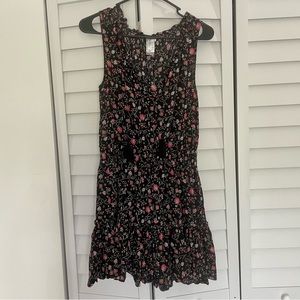 Anthropologie Seafolly Black Floral Dress